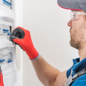 Electric Fuses Box Check Electric Residential Fuses Box Check by Caucasian Electrician.